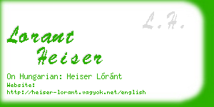 lorant heiser business card